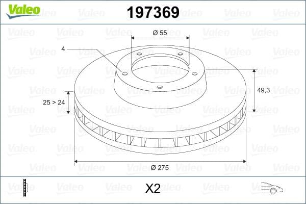 Disc frana VALEO 197369