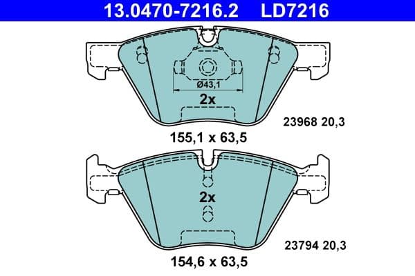 set placute frana,frana disc ATE Ceramic 13.0470-7216.2