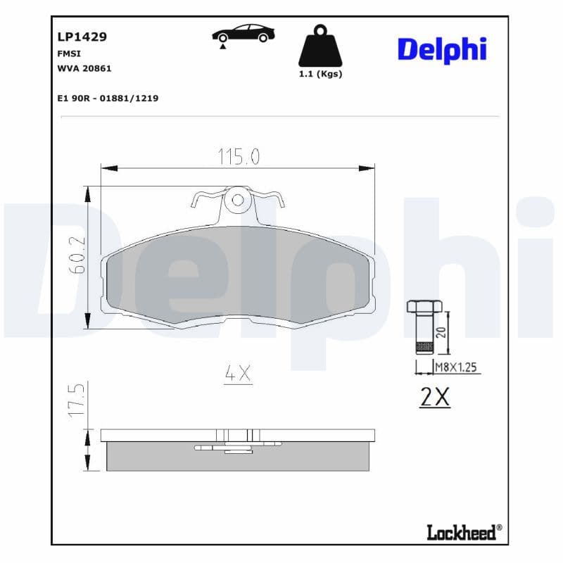 set placute frana,frana disc DELPHI LP1429