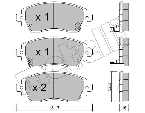 set placute frana,frana disc METELLI 22-0750-0