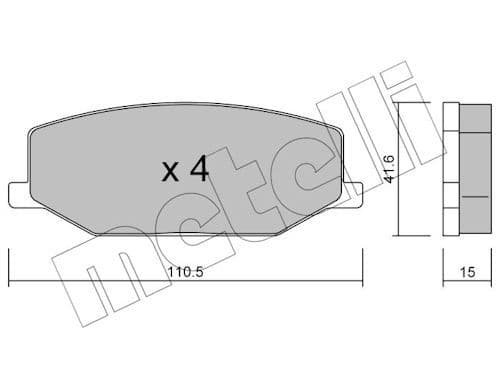 set placute frana,frana disc METELLI 22-0097-0