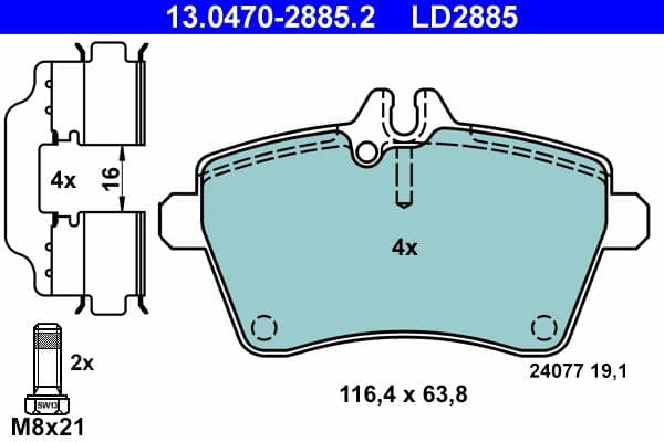 set placute frana,frana disc ATE Ceramic 13.0470-2885.2