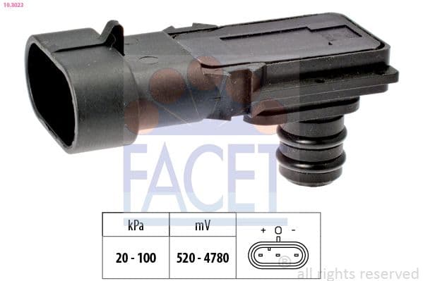 Senzor, presiune galerie admisie FACET Made in Italy - OE Equivalent 10.3023
