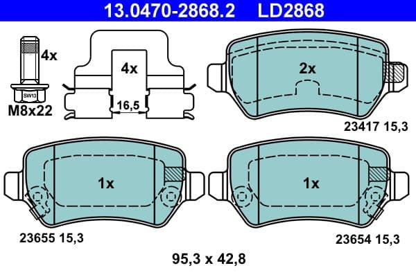 set placute frana,frana disc ATE Ceramic 13.0470-2868.2