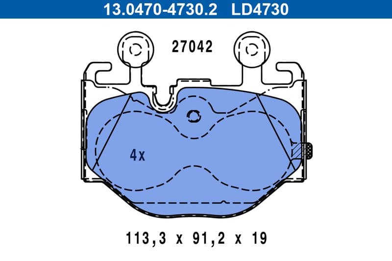 set placute frana,frana disc ATE 13.0470-4730.2