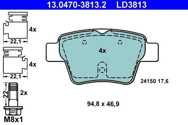 set placute frana,frana disc ATE Ceramic 13.0470-3813.2