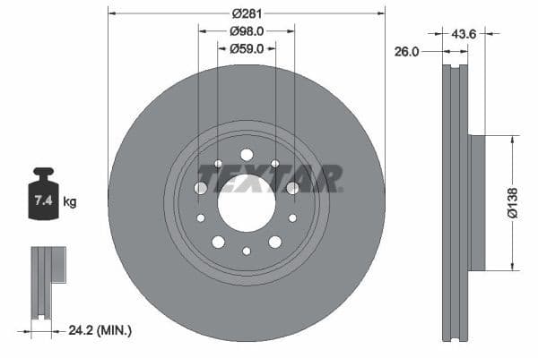 Disc frana TEXTAR PRO 92349303