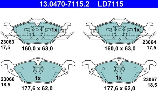 set placute frana,frana disc ATE Ceramic 13.0470-7115.2