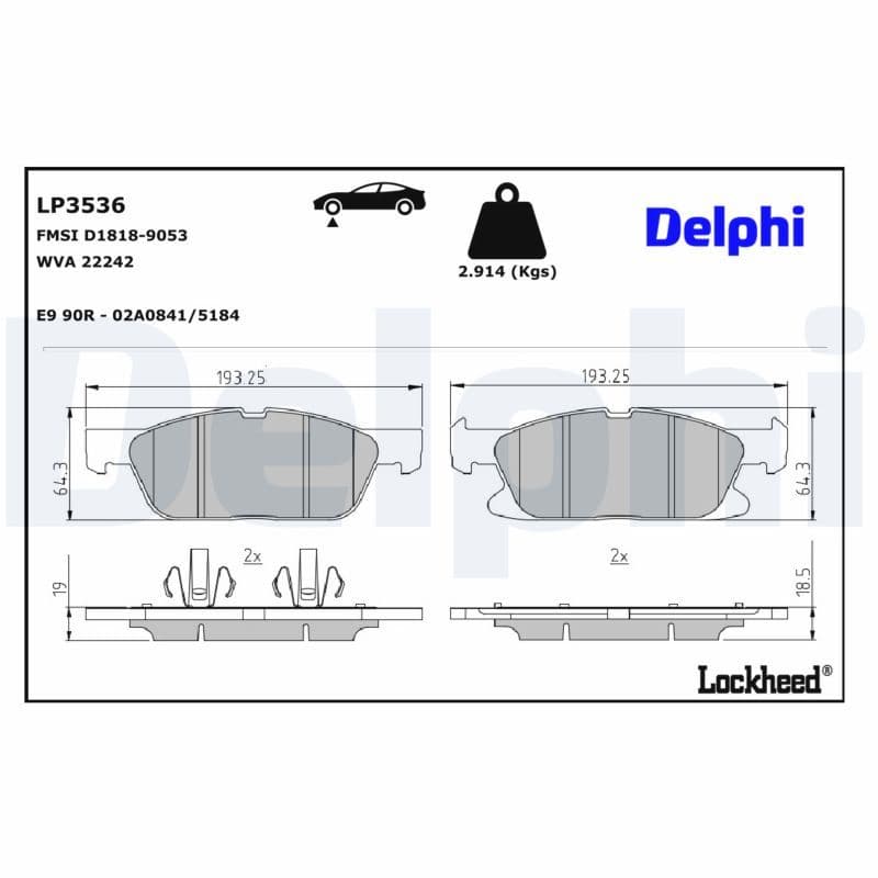 set placute frana,frana disc DELPHI LP3536