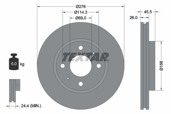 Disc frana TEXTAR PRO 92148703