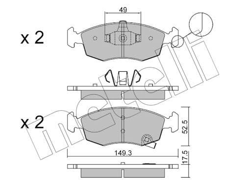 set placute frana,frana disc METELLI 22-0274-5