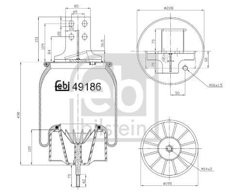 Burduf, suspensie pneumatica FEBI BILSTEIN 49186