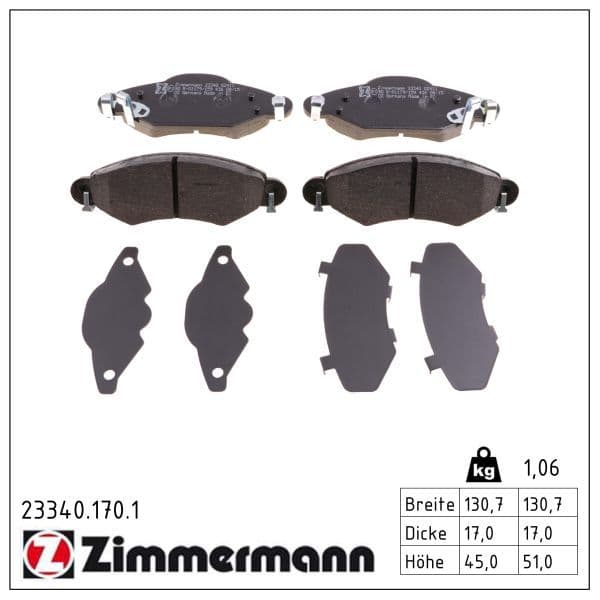 set placute frana,frana disc ZIMMERMANN 23340.170.1