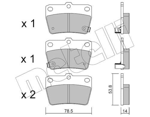 set placute frana,frana disc METELLI 22-0431-0