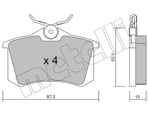 set placute frana,frana disc METELLI 22-0100-0