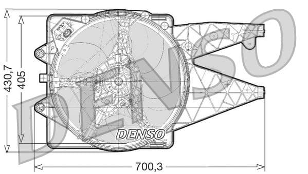 Ventilator, radiator DENSO DER01021