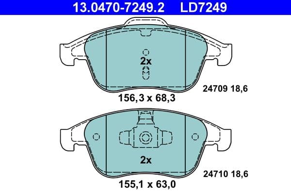 set placute frana,frana disc ATE Ceramic 13.0470-7249.2