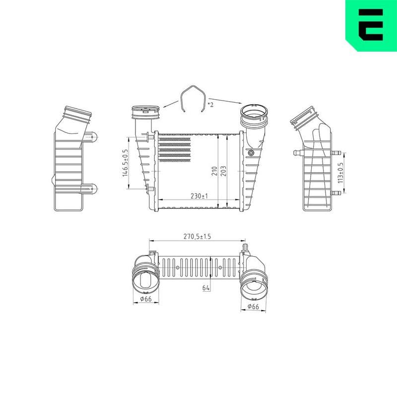Intercooler, compresor ERA 672039