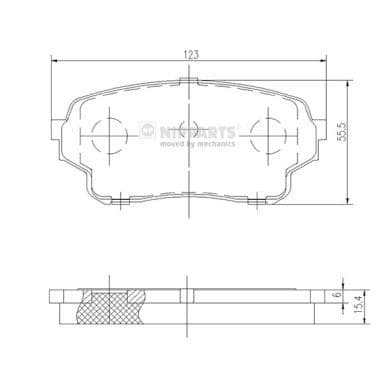 set placute frana,frana disc NIPPARTS J3608027