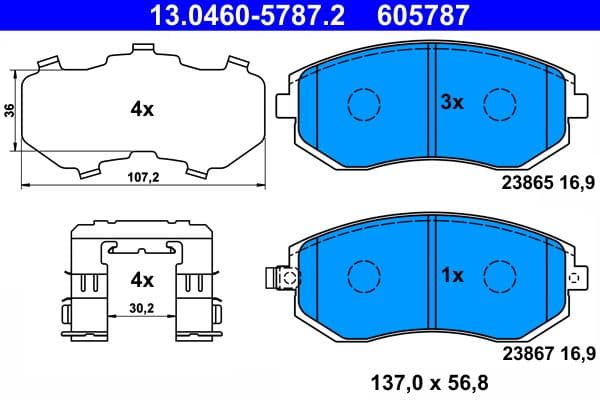 set placute frana,frana disc ATE 13.0460-5787.2