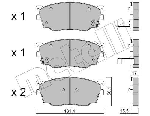 set placute frana,frana disc METELLI 22-0301-0