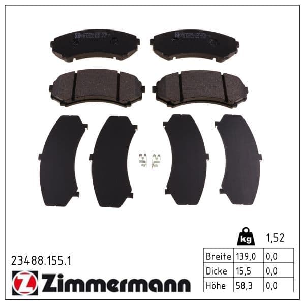 set placute frana,frana disc ZIMMERMANN 23488.155.1