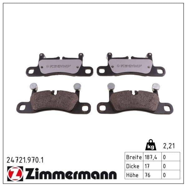 set placute frana,frana disc ZIMMERMANN rd:z 24721.970.1