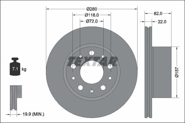 Disc frana TEXTAR PRO 92344903