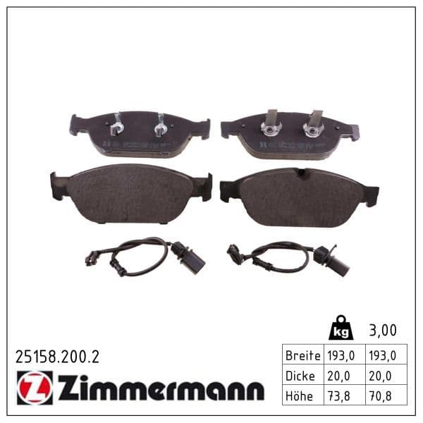 set placute frana,frana disc ZIMMERMANN 25158.200.2