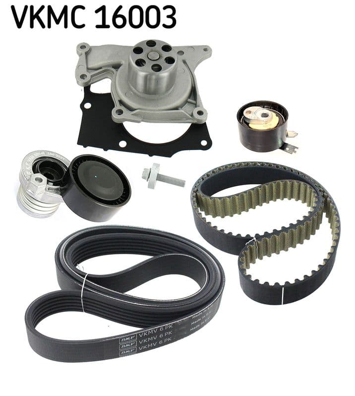 Pompă de apă + set curea dințată/trapezoidală SKF MASTERKIT VKMC 16003