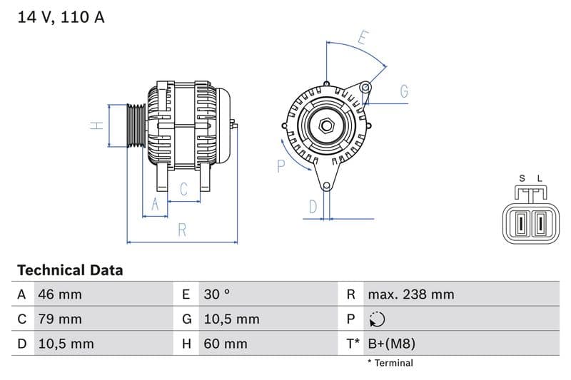 Generator / Alternator BOSCH 0 986 049 500