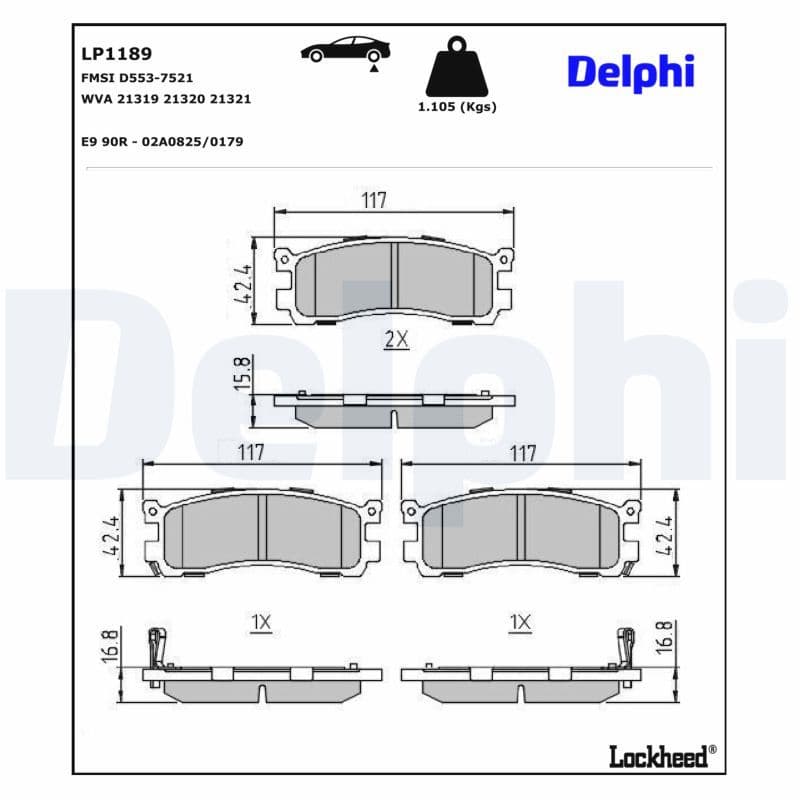 set placute frana,frana disc DELPHI LP1189