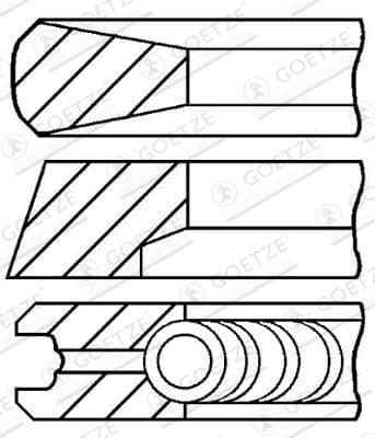 Set segmenti piston GOETZE ENGINE Goetze Diamond Coated® LKZ-Ring® 08-440600-00