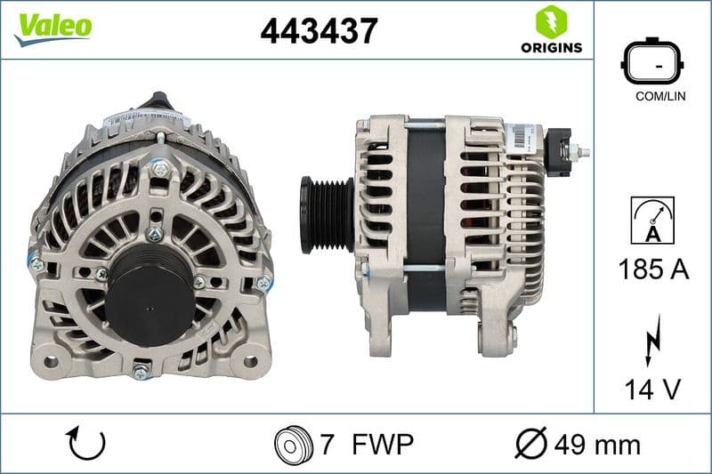 Generator / Alternator VALEO ORIGINS 443437