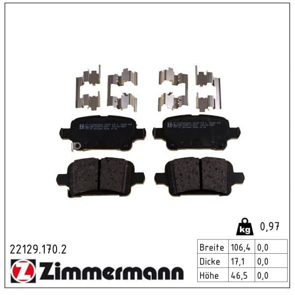 set placute frana,frana disc ZIMMERMANN 22129.170.2
