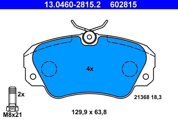 set placute frana,frana disc ATE 13.0460-2815.2