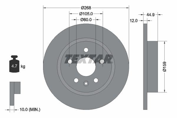 Disc frana TEXTAR PRO 92205503