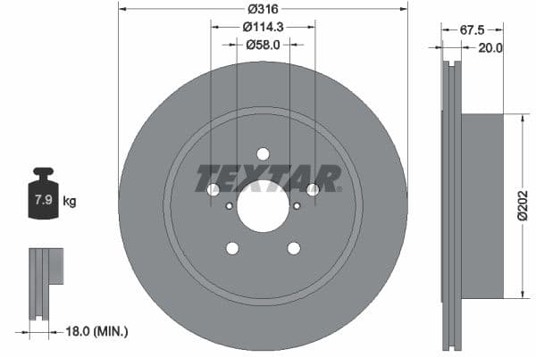 Disc frana TEXTAR PRO 92227803