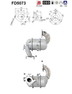 Filtru funingine/particule, sist.de esapament AS-PL FD5073