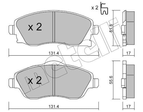 set placute frana,frana disc METELLI 22-0340-0
