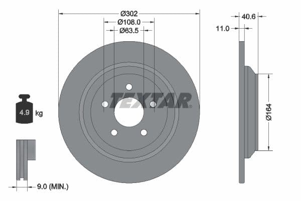 Disc frana TEXTAR PRO 92292403