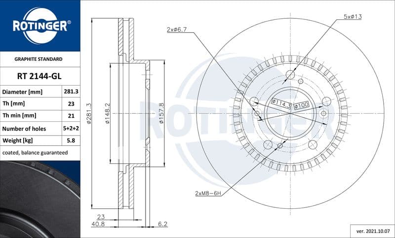Disc frana ROTINGER GRAPHITE LINE RT 2144-GL