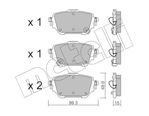 set placute frana,frana disc METELLI 22-1236-0