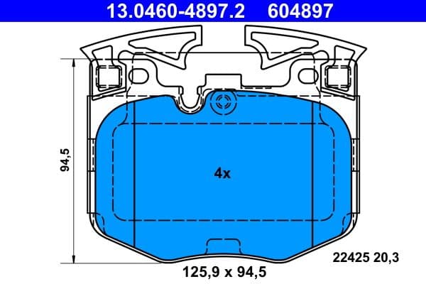 set placute frana,frana disc ATE 13.0460-4897.2