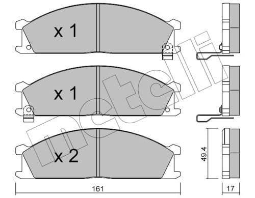 set placute frana,frana disc METELLI 22-0107-1