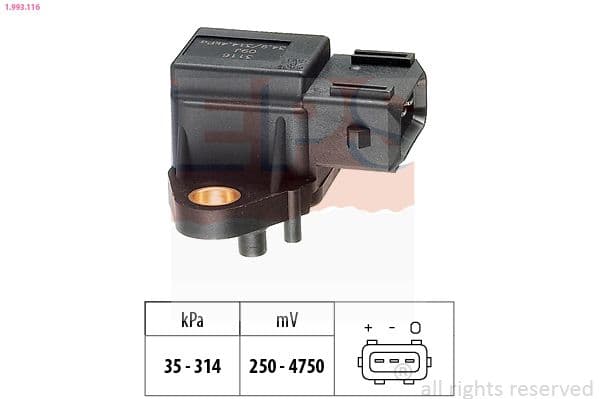 senzor presiune aer EPS Made in Italy - OE Equivalent 1.993.116