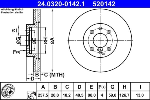 Disc frana ATE PowerDisc 24.0320-0142.1