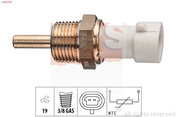 senzor,temperatura lichid de racire EPS Made in Italy - OE Equivalent 1.830.335