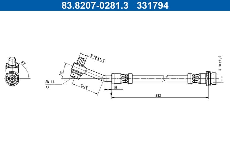 Furtun frana ATE 83.8207-0281.3