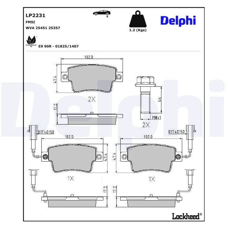 set placute frana,frana disc DELPHI LP2231